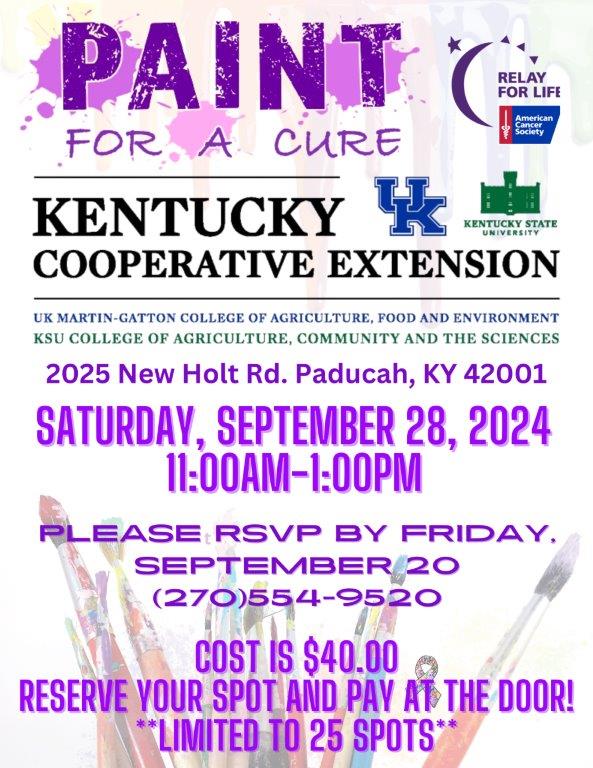 Flyer for Paint for a cure (relay for life) 