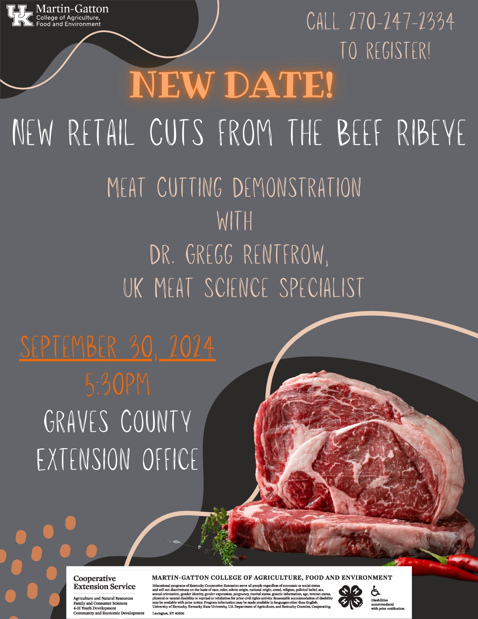 Meat Cutting Demonstration Sept 2024 Flyer