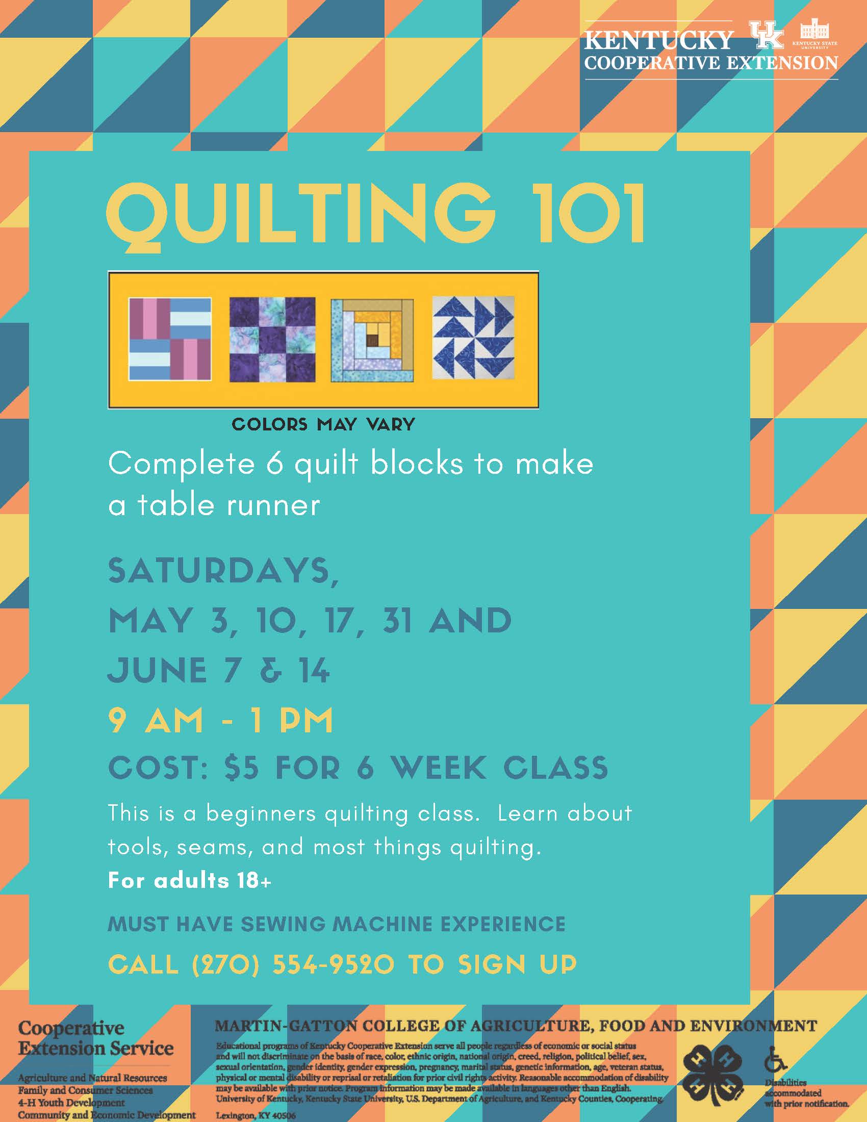 Quilting 101 Flyer
